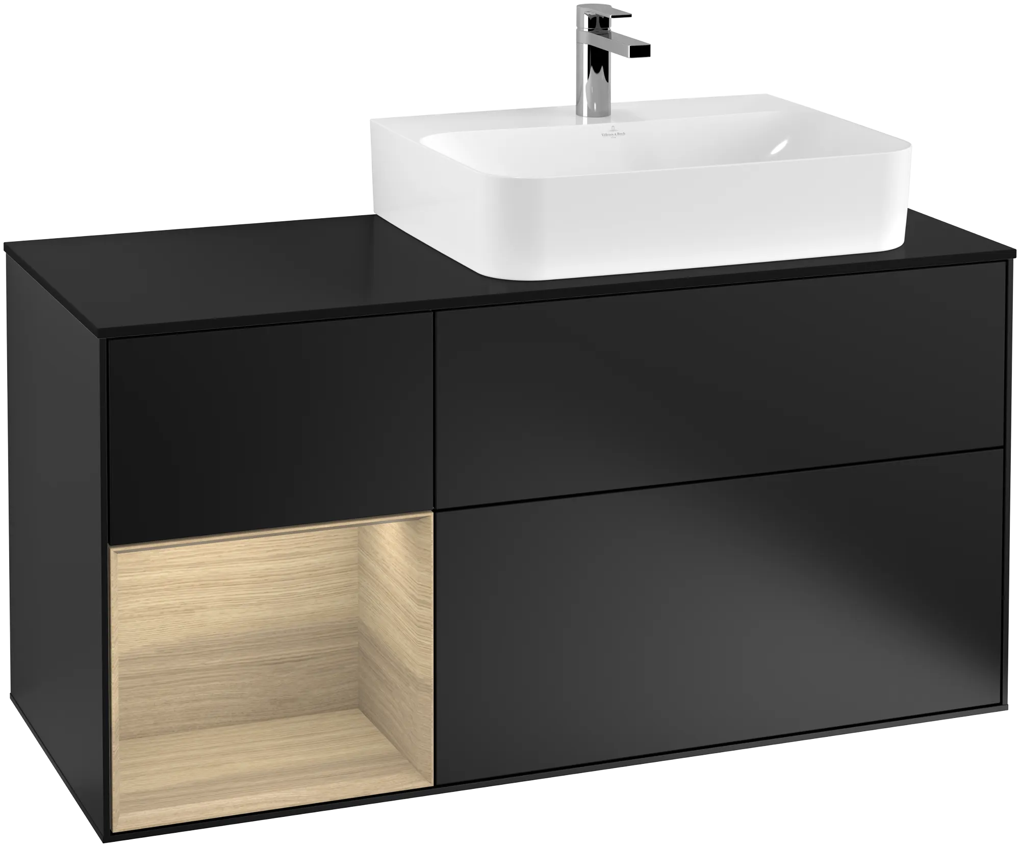 Villeroy & Boch Finion Waschbeckenunterschrank F14, 1200x603x501mm, Black Matt