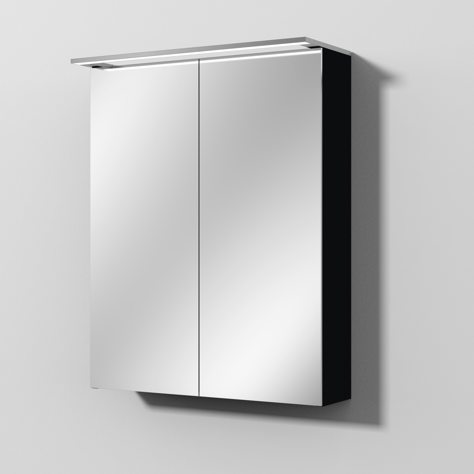 Sanipa Spiegelschrank „Malte“ 60 × 75 × 14,9 cm in Schwarz-Matt