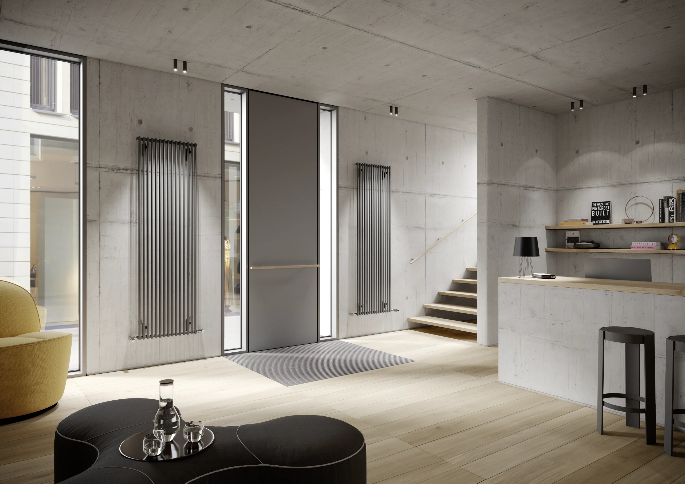Kermi Design-Heizkörper „Pio®“ einlagig 60,4 × 200 cm in glanzsilber Metallic