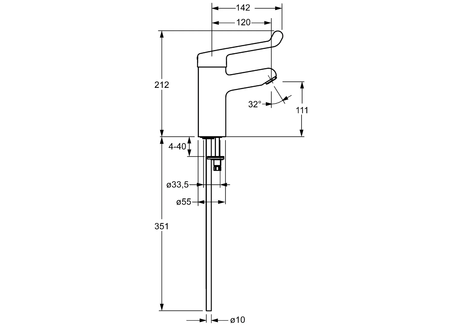 HansaMEDIPRO Einhebelmischer Waschtischbatterie 0171 Kupferrohr Chrom HansaMEDIPRO Einhebelmischer Waschtischbatterie 0171 Kupferrohr Chrom