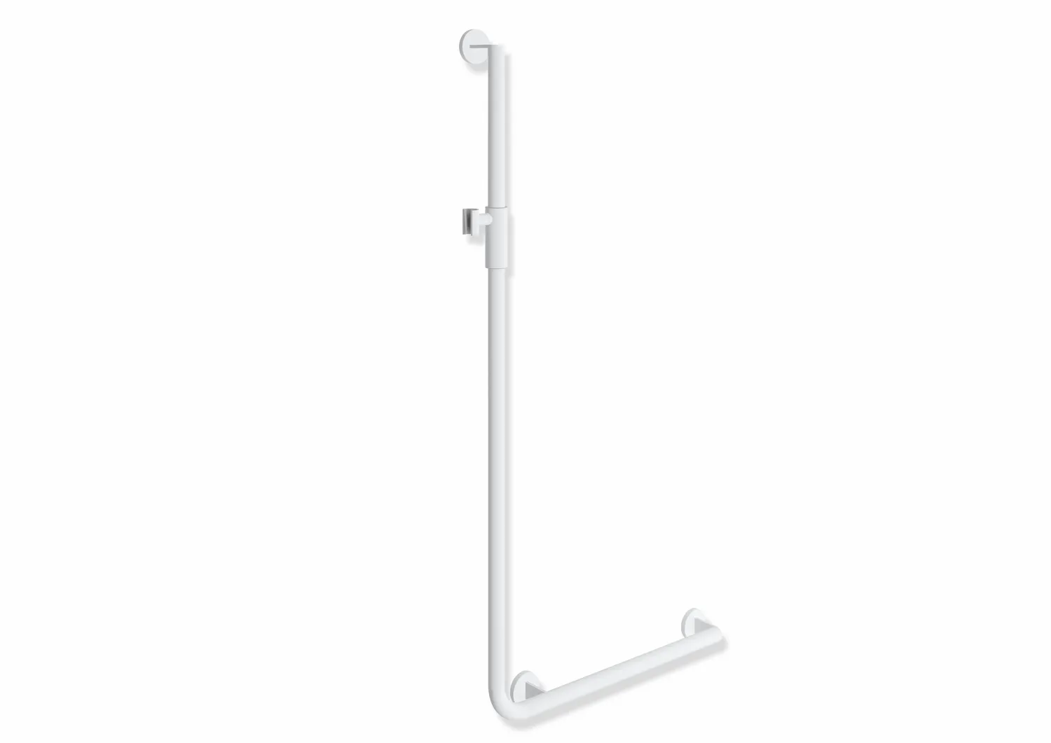HEWI Haltegriff Ausführung rechts „System 900“ in Weiß tiefmatt / Hellgrau matt HEWI Haltegriff Ausführung rechts „System 900“ in Weiß tiefmatt / Hellgrau matt