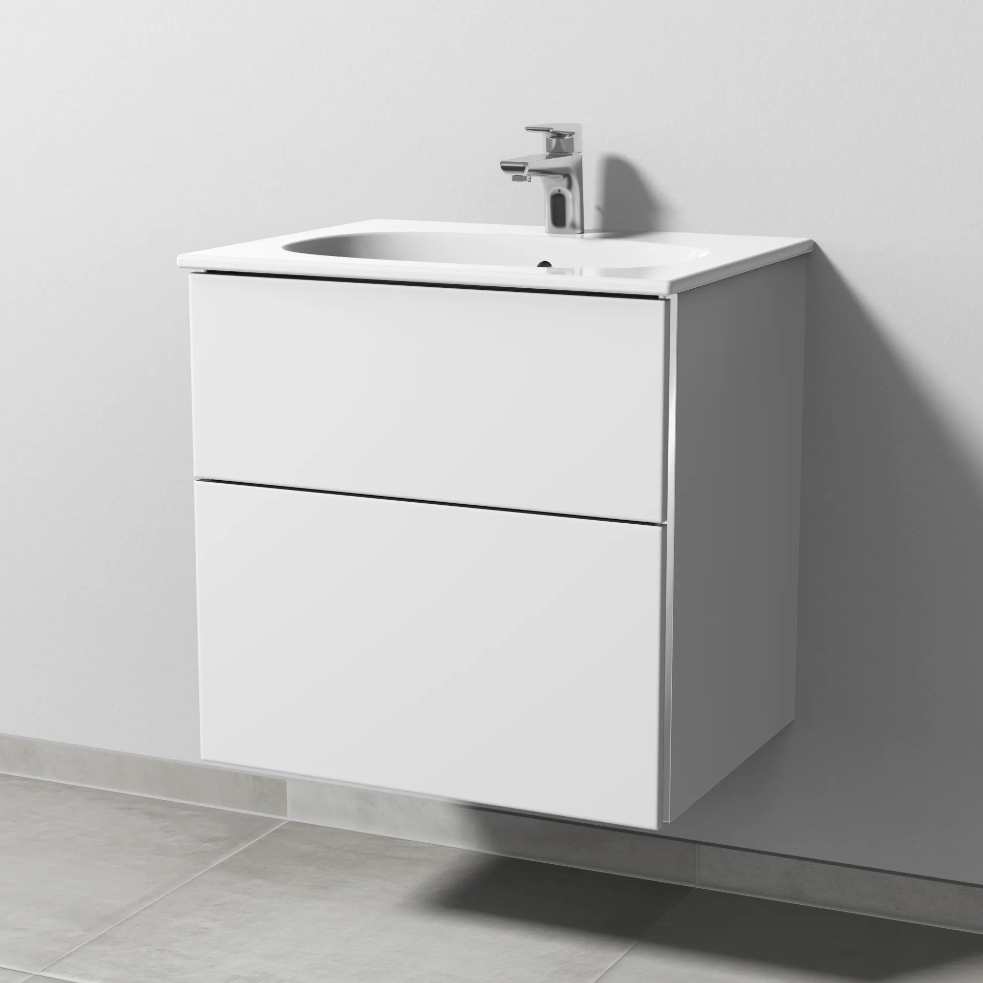 Waschtischunterbau mit Auszügen 3way (BR410) 582x580x467 Anthrazit-Matt