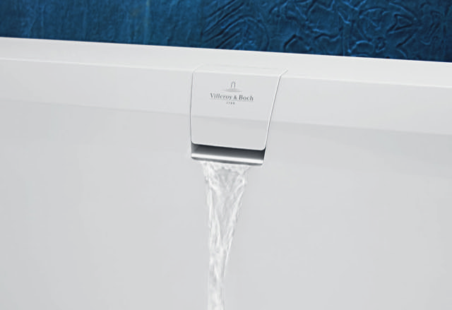 Villeroy & Boch freistehend rechteck Badewanne „Squaro Edge 12“ inkl. Schürze 62 cm, Weiß Alpin / Graphite Noir