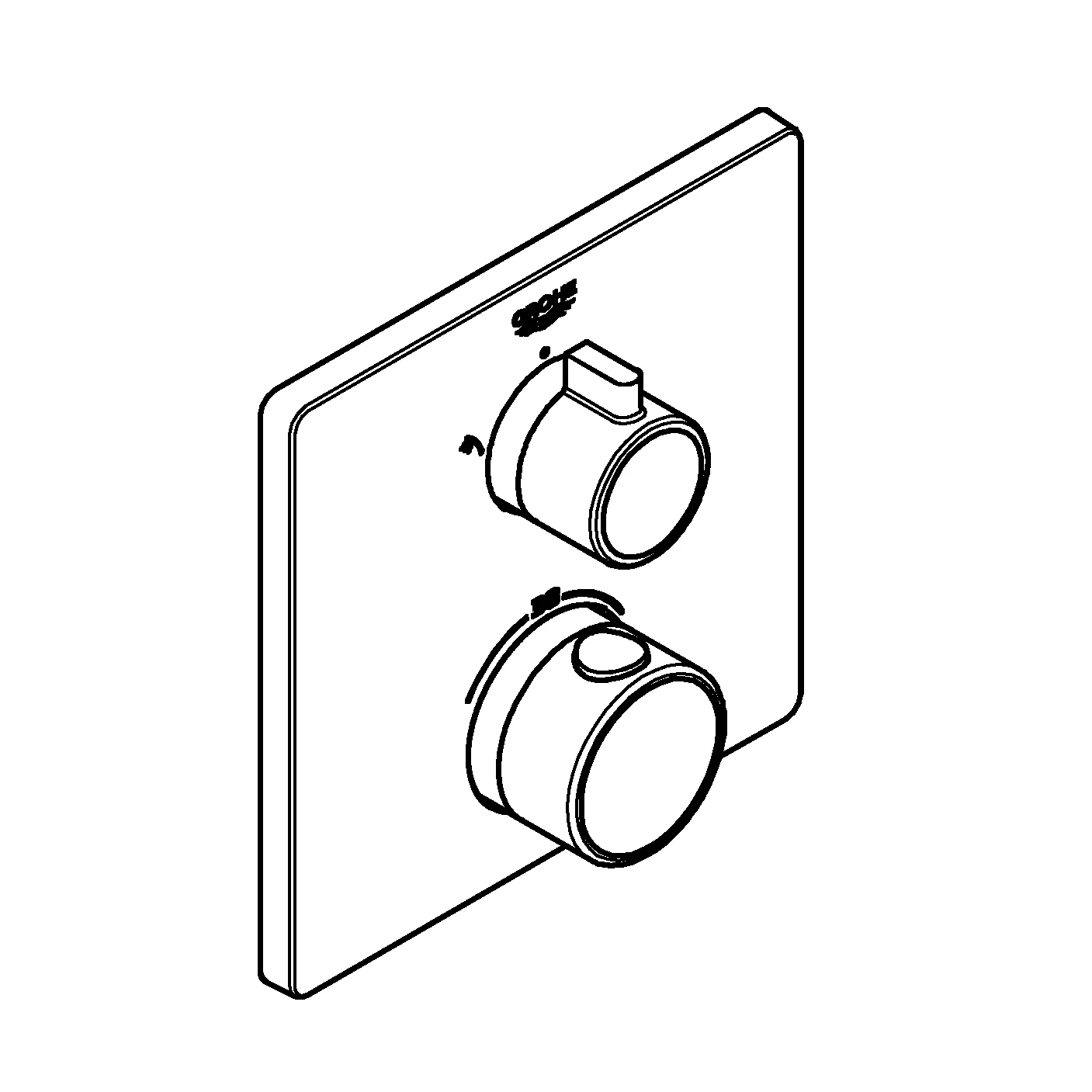 Thermostat-Brausebatterie Grohtherm 24079, mit integrierter 2-Wege-Umstellung, Fertigmontageset für Rapido SmartBox, chrom