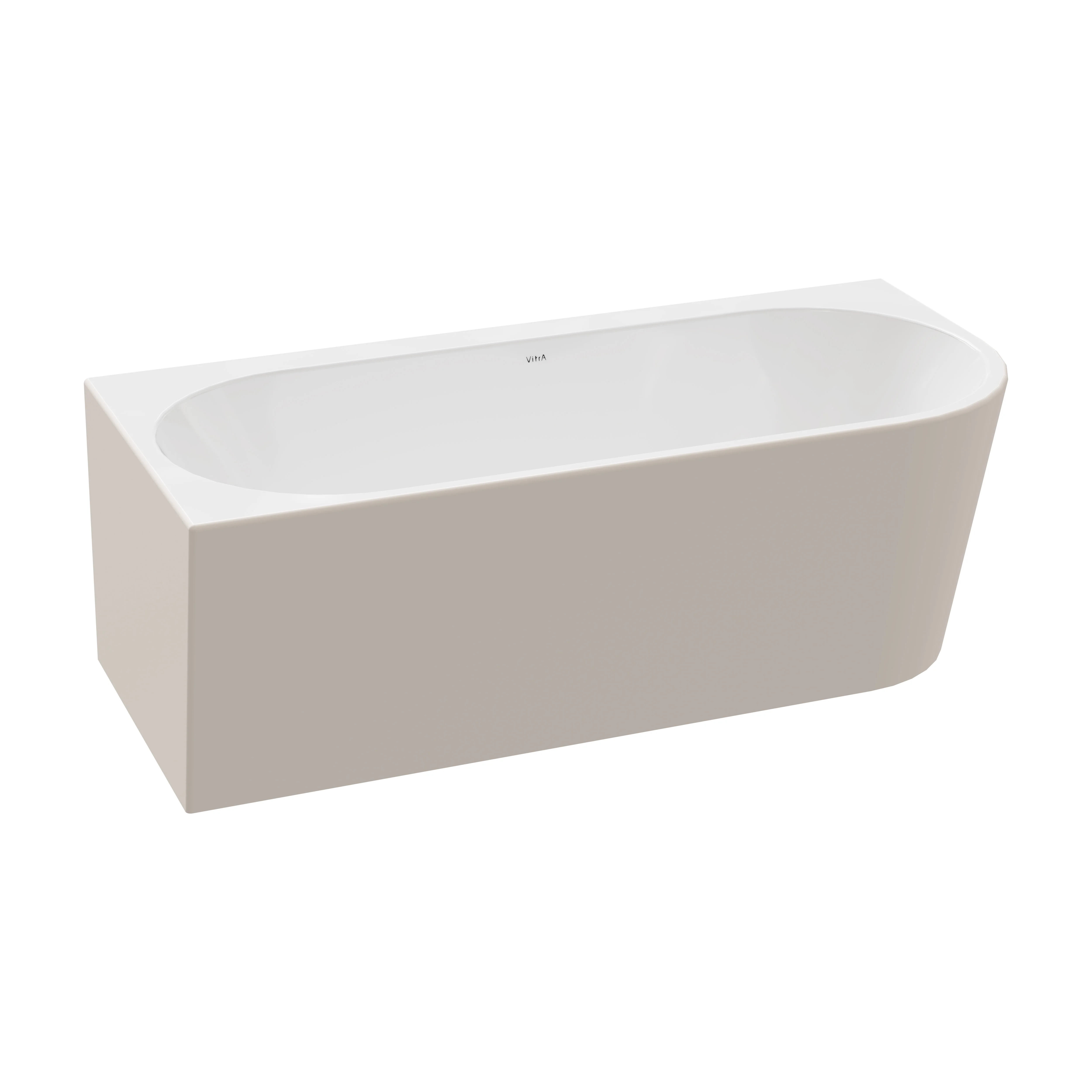 VitrA Geo Badewanne back to wall Ecke links 180 x 80 cm Weiβ Hochglanz/Taupe Matt