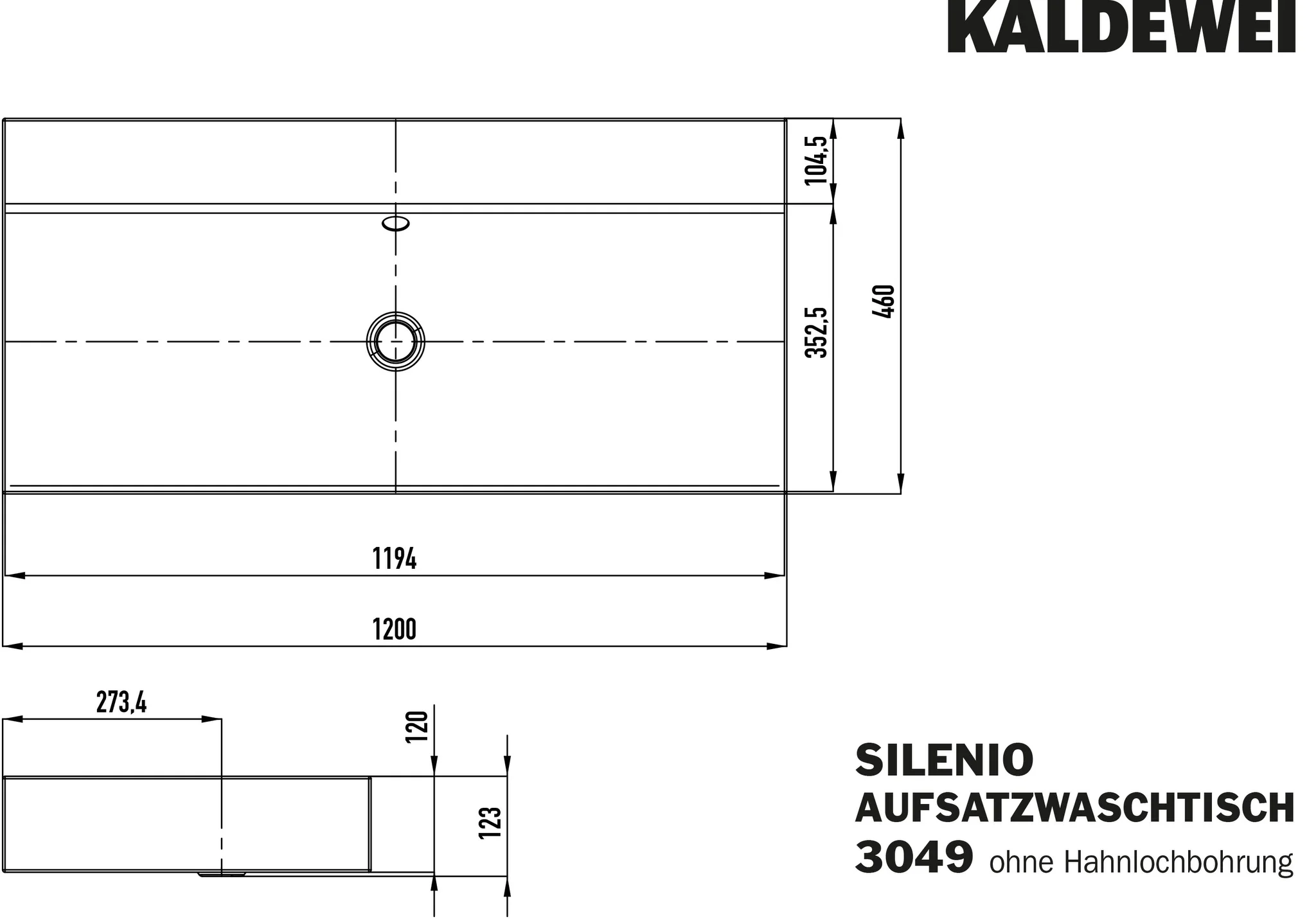 Kaldewei Aufsatzwaschtisch SILENIO, 1200x460 mm, Randhöhe 120 mm, warm grey 10, Perl-Effekt, Antidröhn, mit Überlauf, Sichtteile schwarz matt 100 Kaldewei Aufsatzwaschtisch SILENIO, 1200x460 mm, Randhöhe 120 mm, warm grey 10, Perl-Effekt, Antidröhn, mit Überlauf, Sichtteile schwarz matt 100