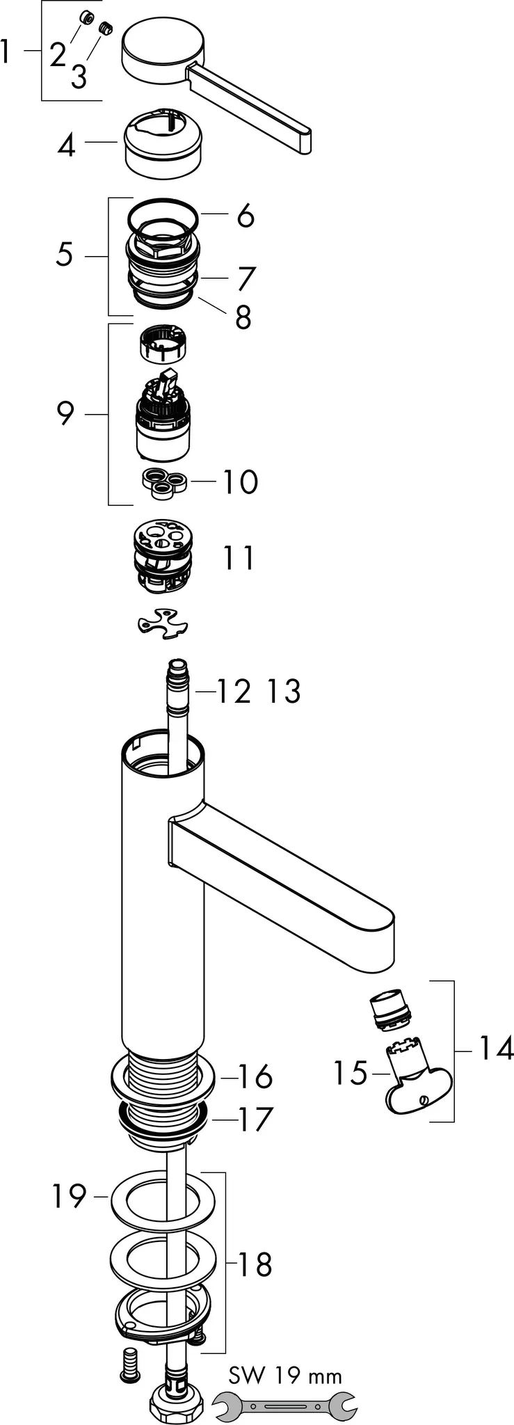 Hansgrohe Finoris Standventil 100 mit Hebelgriff, Chrom Hansgrohe Finoris Standventil 100 mit Hebelgriff, Chrom