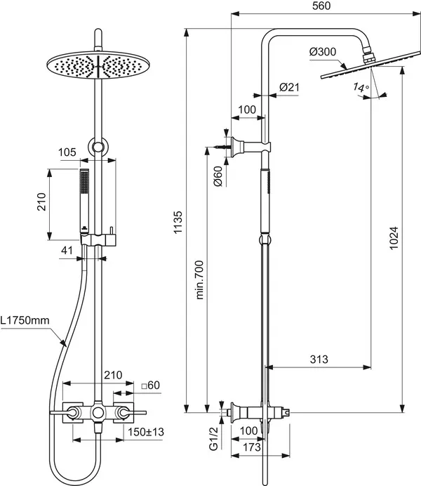 Ideal Standard Duschsystem Joy Neo mit Hebelgriffen Chrom Ideal Standard Duschsystem Joy Neo mit Hebelgriffen Chrom