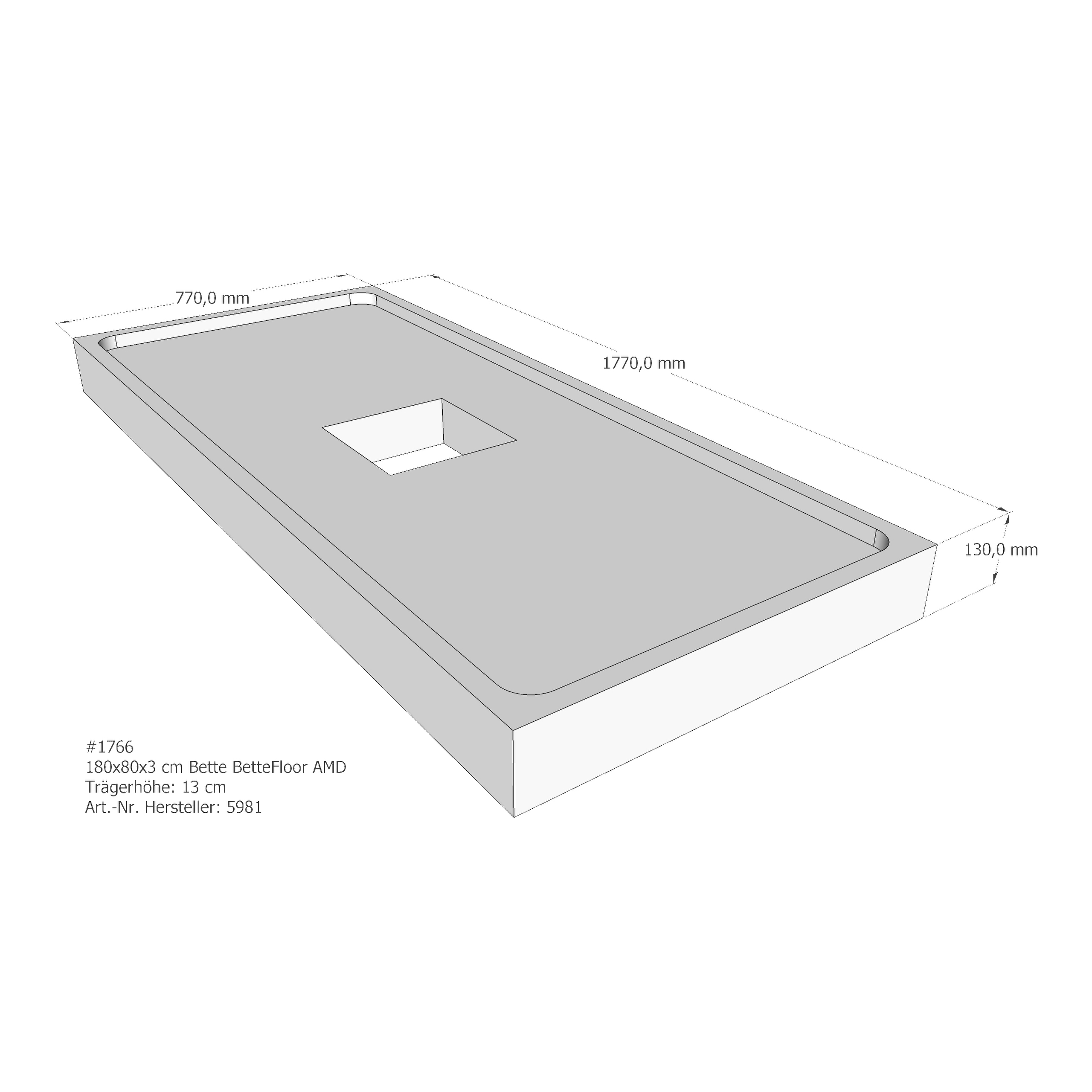 Duschwannenträger für Bette Floor 180 × 80 × 3 cm Duschwannenträger für Bette Floor 180 × 80 × 3 cm
