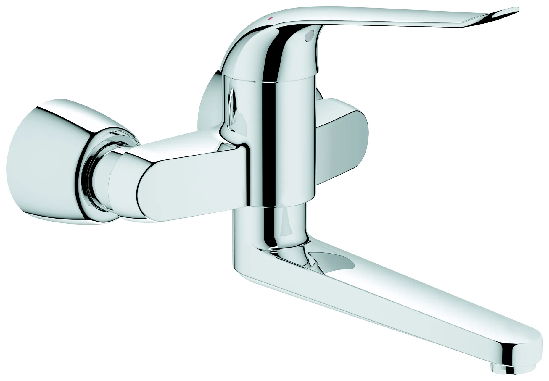 Einhand-Waschtischbatterie Euroeco Special 32774, Wandmontage, Ausladung 274 mm, 46 mm Keramikkartusche, Hebellänge 170 mm, chrom Einhand-Waschtischbatterie Euroeco Special 32774, Wandmontage, Ausladung 274 mm, 46 mm Keramikkartusche, Hebellänge 170 mm, chrom