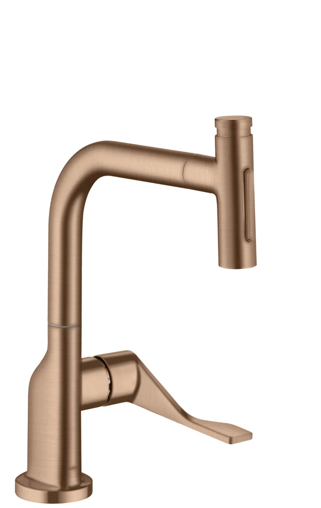 Hansgrohe AXOR Citterio Einhebel-Küchenmischer Select 230 2jet mit Ausziehbrause Brushed Red Gold