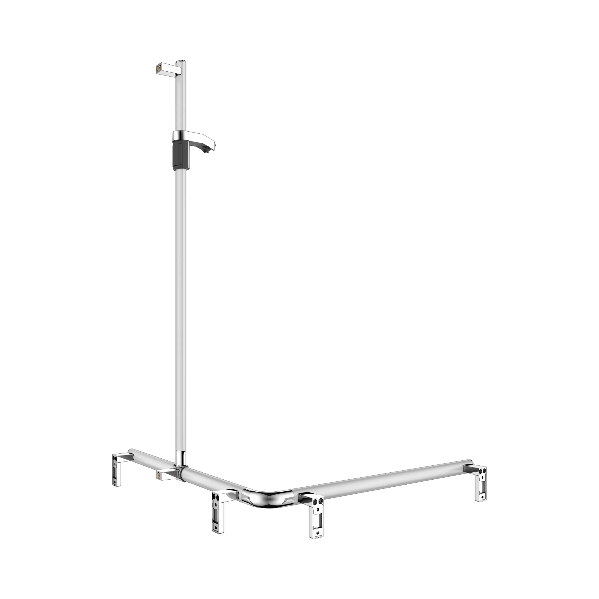 AXESS 35015170101 Duschhandlauf mit Brausestange rechts 840/840/1300 mm silber-eloxiert