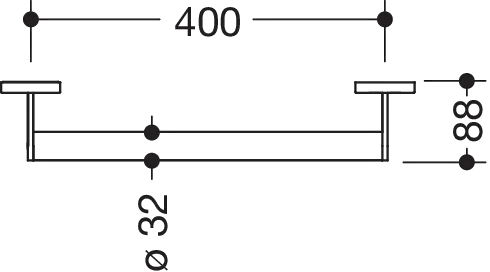 HEWI Haltegriff „System 900“ in Schwarz tiefmatt, Befestigung verdeckt