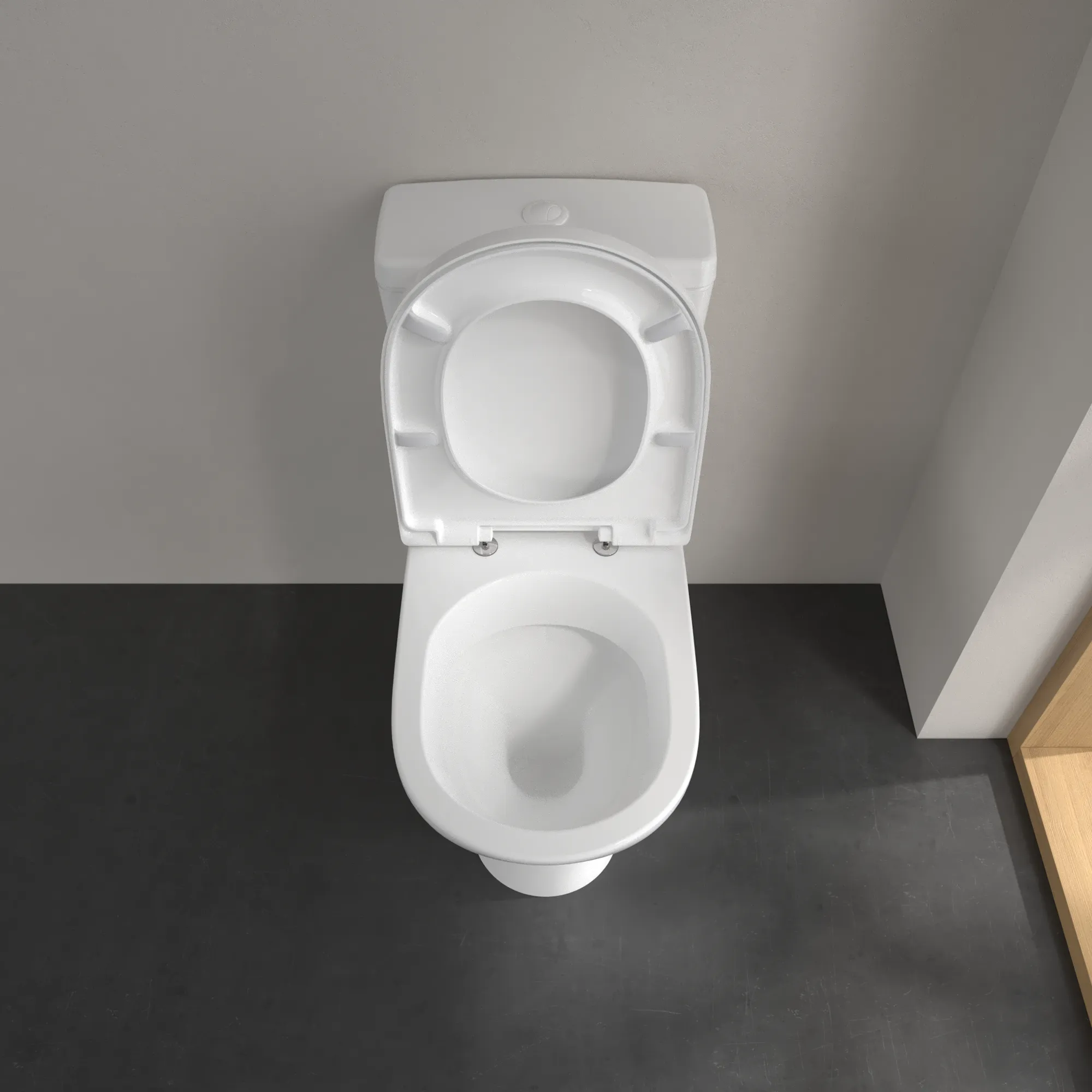 Tiefspül-WC für Kombination O.novo 566110, 360 x 650 x 400 mm, Oval, bodenstehend, Abgang waagerecht, Weiß Alpin