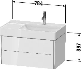 Duravit Waschtischunterschrank wandhängend „XSquare“ 78,4 × 39,7 × 46 cm