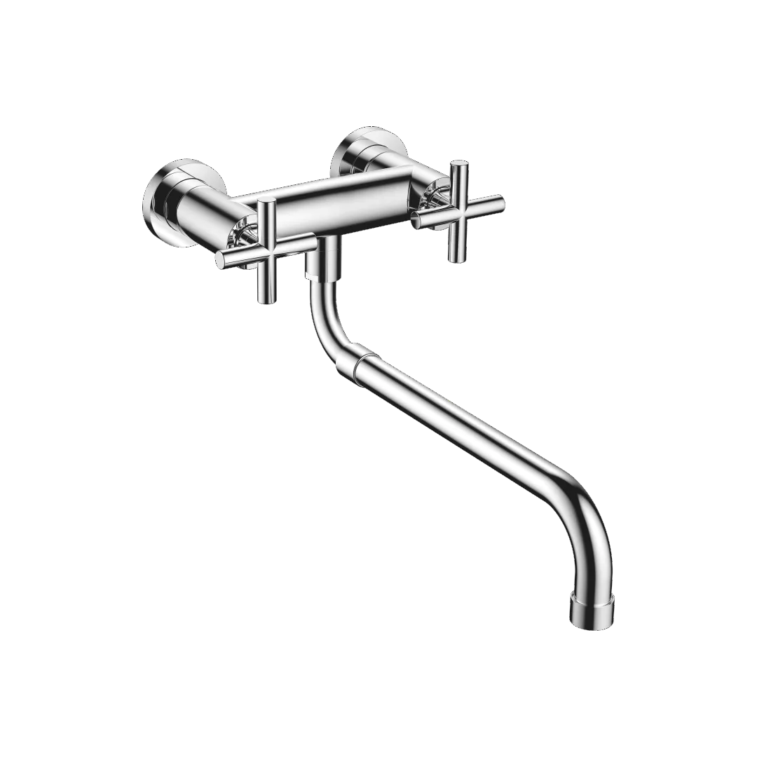 Wand-Brückenbatterie mit herausziehbarem Auslauf TARA Chrom 31151892 Wand-Brückenbatterie mit herausziehbarem Auslauf TARA Chrom 31151892