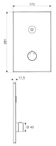 Unterputz-Dusche LINUS D-C-T, Mischwasser, Thermostat, Frontplatte, IP65 (CVD-Touch-Elektronik), Frontplatte chrom Unterputz-Dusche LINUS D-C-T, Mischwasser, Thermostat, Frontplatte, IP65 (CVD-Touch-Elektronik), Frontplatte chrom