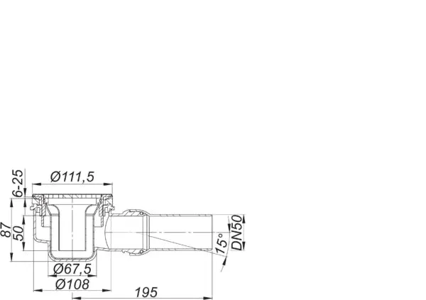 Duschwannenablauf ORIO Select, Edelstahl poliert, DN 50 Duschwannenablauf ORIO Select, Edelstahl poliert, DN 50