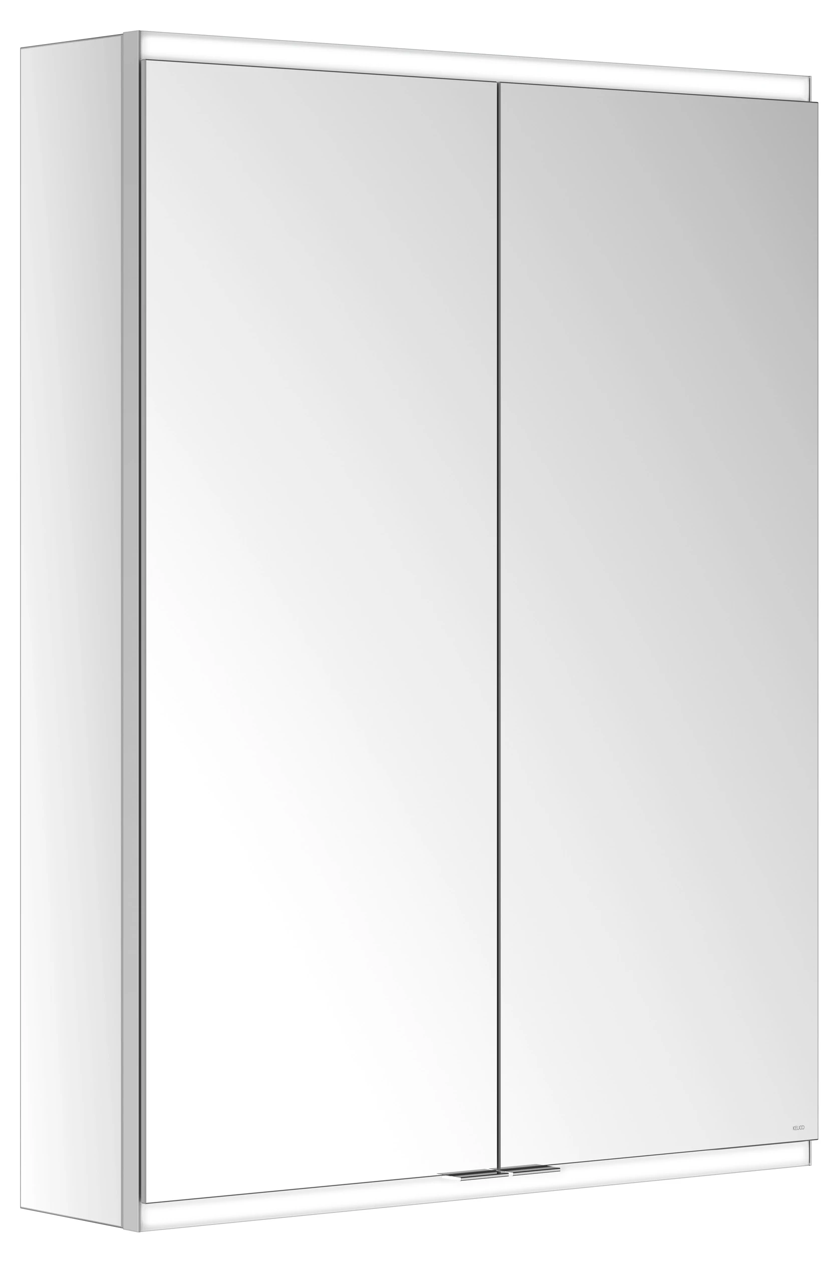 KEUCO Wandvorbau Spiegelschrank 2-türig „Royal Modular 2.0“ in Silber (eloxiert), Aufputz, mit Beleuchtung 700 × 900 × 160 mm