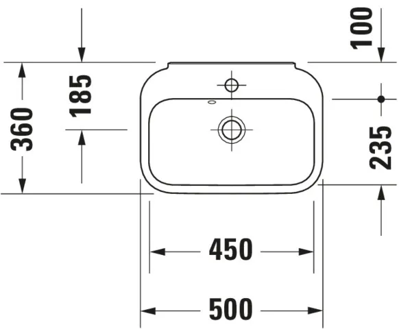 Wandwaschtisch „Happy D.2“, mit Überlauf, Hahnlochposition mittig Wandwaschtisch „Happy D.2“, mit Überlauf, Hahnlochposition mittig