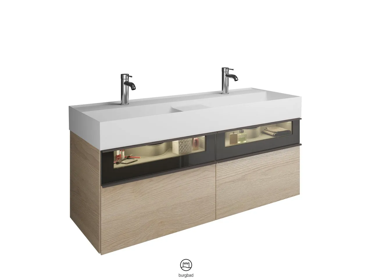 burgbad Badmöbelset „Yumo“ in Kieselgrau Matt burgbad Badmöbelset „Yumo“ in Kieselgrau Matt