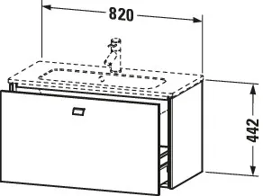 Duravit Waschtischunterschrank wandhängend „Brioso“ 82 × 44,2 × 38,9 cm in Eiche Schwarz