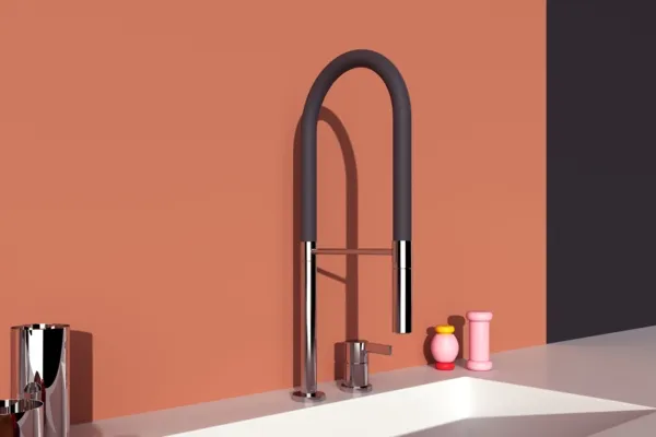 2-Loch Küchenarmatur Gusto Ausladung 225mm Semi-Pro 2-Funktionsbrause Brushed Gold 2-Loch Küchenarmatur Gusto Ausladung 225mm Semi-Pro 2-Funktionsbrause Brushed Gold