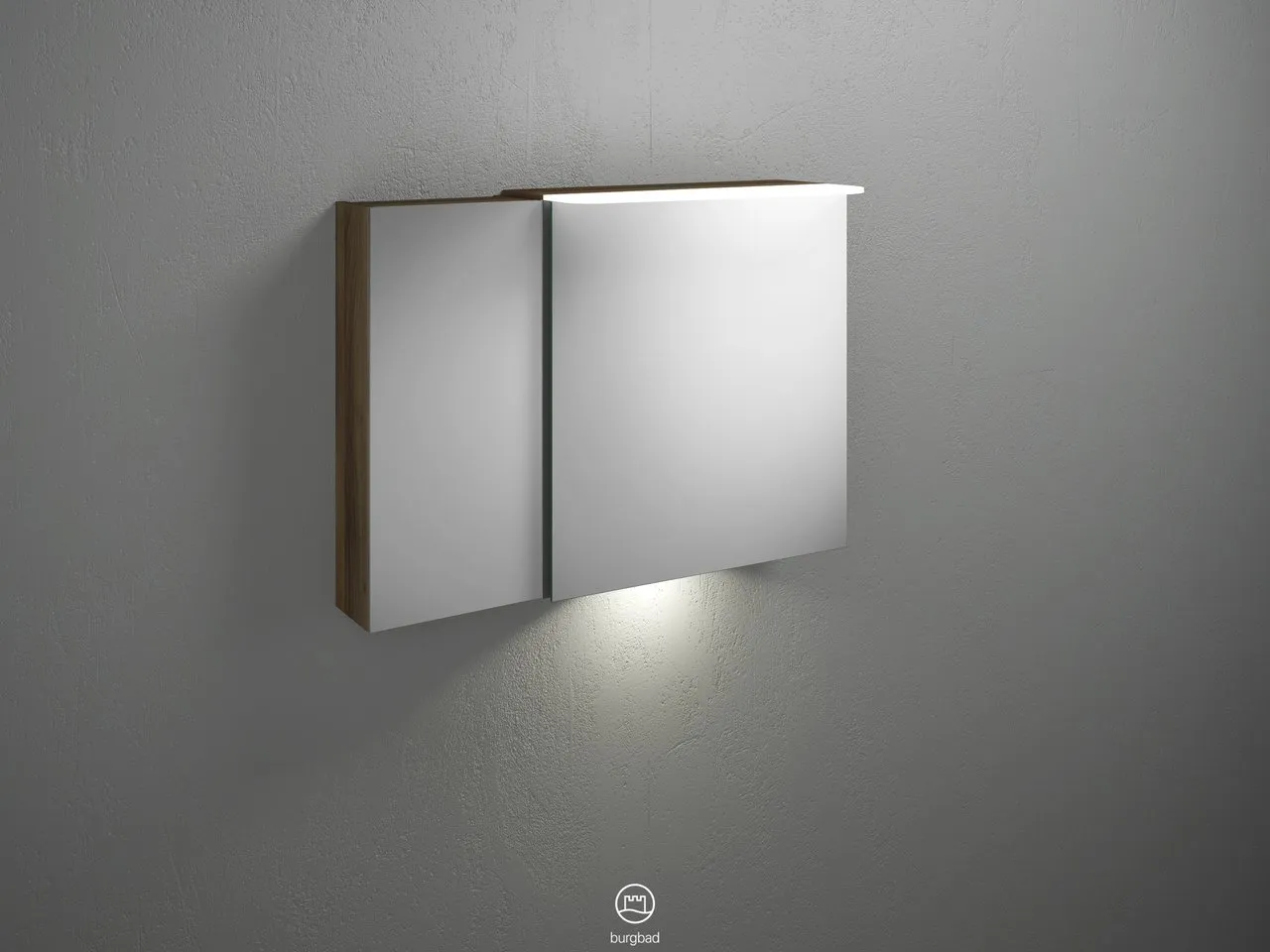 Burgbad Spiegelschrank Badu SFUB090, 310x900x665 mm, LED-Aufsatzleuchte 4200 K, Schalter-Steckdosenelement, Glaseinlegeböden Burgbad Spiegelschrank Badu SFUB090, 310x900x665 mm, LED-Aufsatzleuchte 4200 K, Schalter-Steckdosenelement, Glaseinlegeböden
