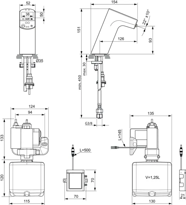 Sensor-Waschtischarmatur Intellimix, mit Seife, Chrom Sensor-Waschtischarmatur Intellimix, mit Seife, Chrom