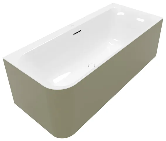 Villeroy & Boch Badewanne mit eckiger Innenform „Loop & Friends“ vorwand rechteck 180 × 80 cm, rechts in Weiß Alpin / Colour On Demand