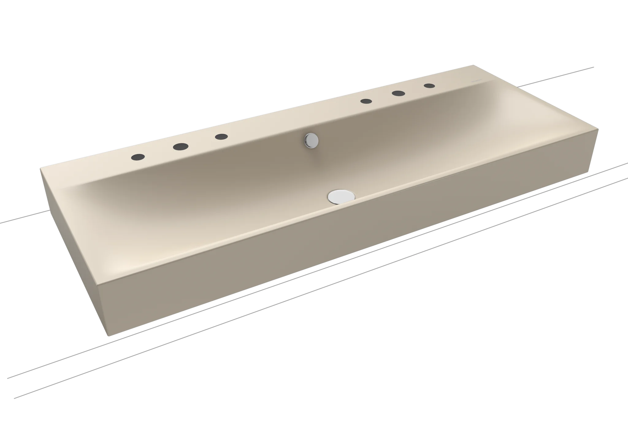 Kaldewei SILENIO Aufsatz-Doppelwaschtisch, 1200x460 mm, Randhöhe 120 mm, warm beige 20, Perl-Effekt, Antidröhn, 2x3er Hahnlochbohrung mit Überlauf, alpinweiß Kaldewei SILENIO Aufsatz-Doppelwaschtisch, 1200x460 mm, Randhöhe 120 mm, warm beige 20, Perl-Effekt, Antidröhn, 2x3er Hahnlochbohrung mit Überlauf, alpinweiß