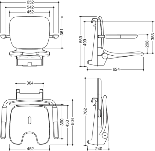 Einhängesitz „Serie 802 LifeSystem“ in Signalweiß glänzend / Signalweiß matt Einhängesitz „Serie 802 LifeSystem“ in Signalweiß glänzend / Signalweiß matt