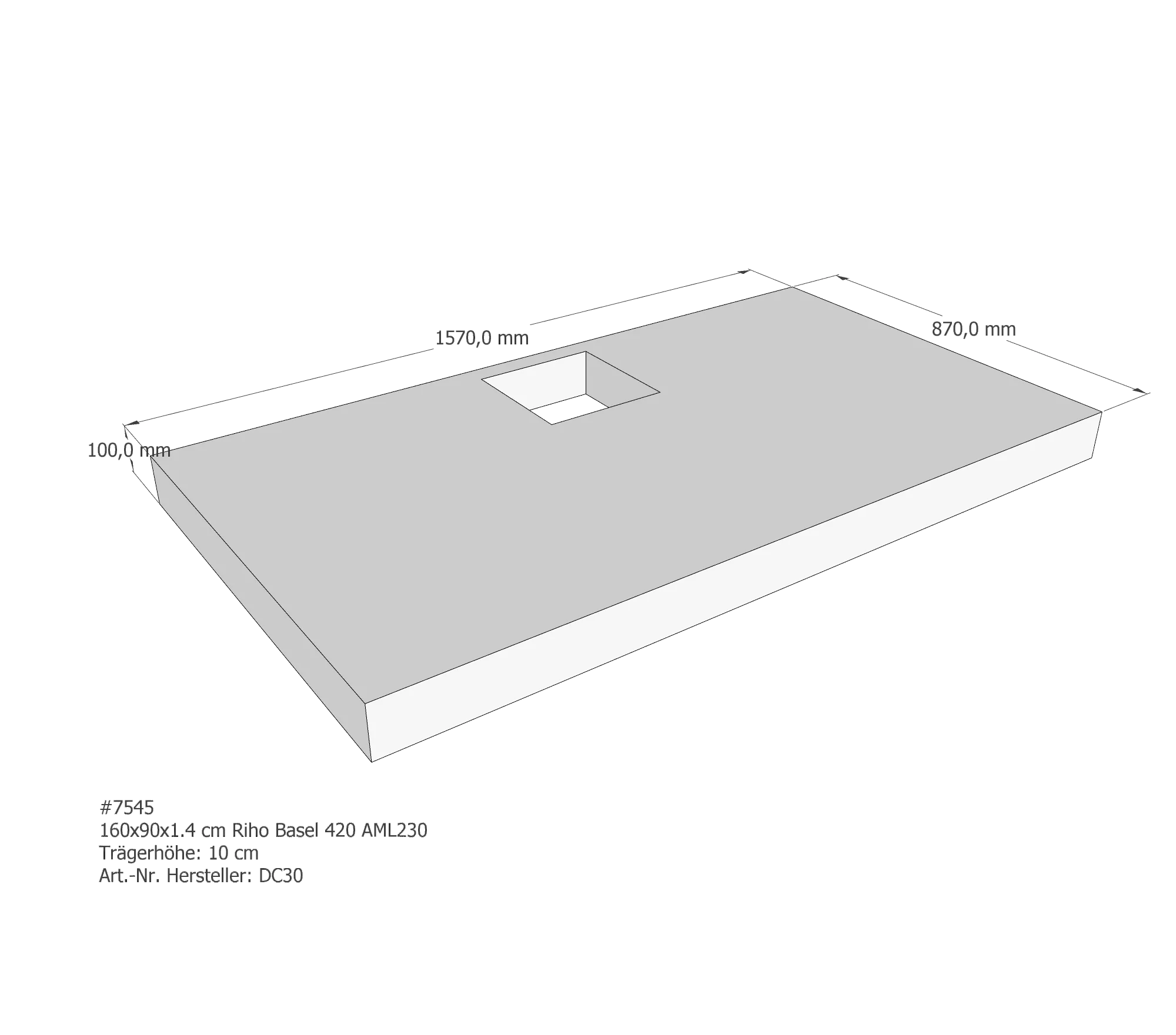 Duschwannenträger für Riho Basel 420 160 × 90 × 1,4 cm Duschwannenträger für Riho Basel 420 160 × 90 × 1,4 cm
