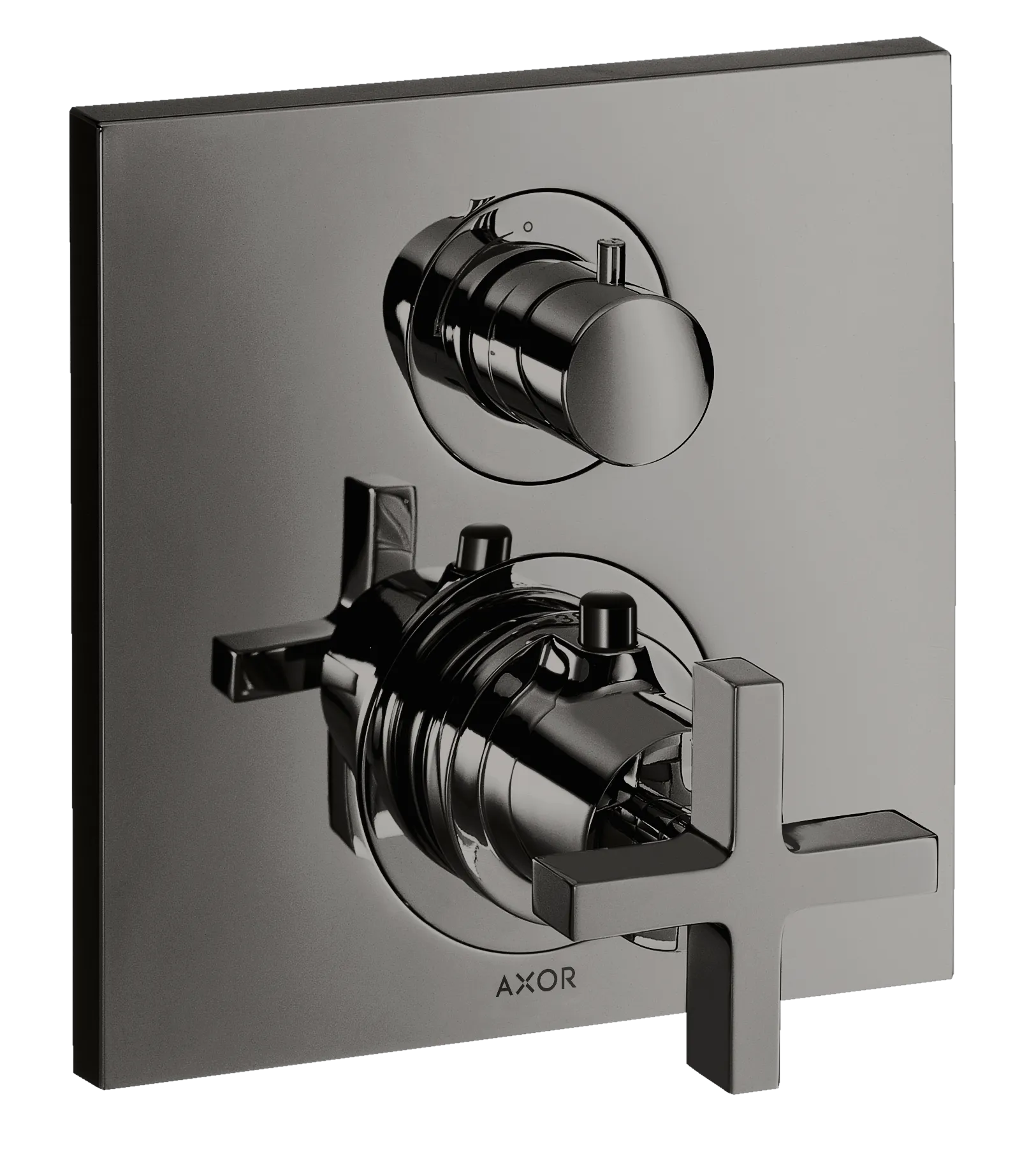 Hansgrohe AXOR Citterio Thermostat Unterputz mit Ab- und Umstellventil und Kreuzgriff, Polished Black Chrome