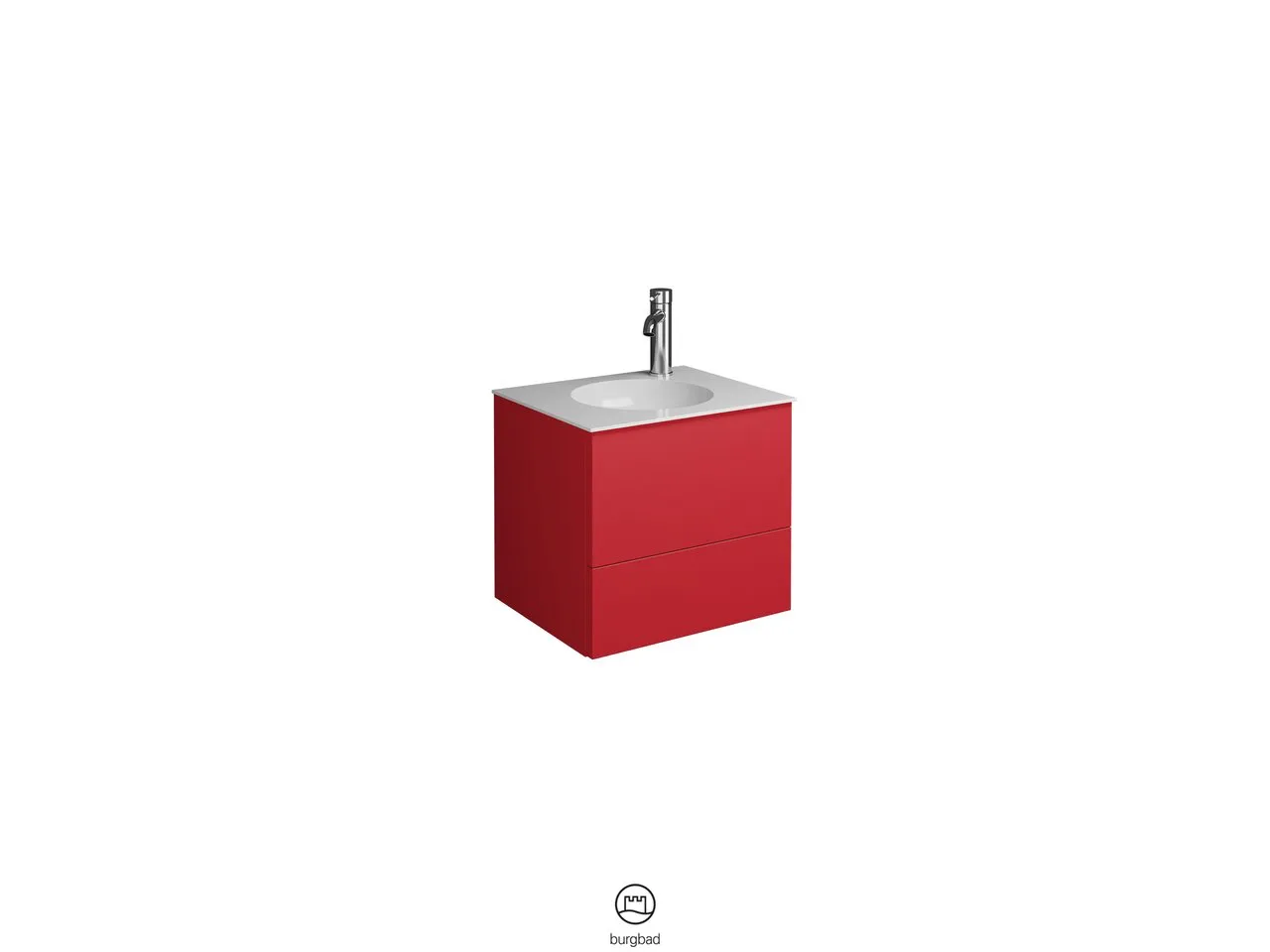 burgbad Coco Mineralguss-Waschtisch inkl. Waschtischunterschrank, 406 mm hoch, 373x450 mm, PG2 burgbad Coco Mineralguss-Waschtisch inkl. Waschtischunterschrank, 406 mm hoch, 373x450 mm, PG2