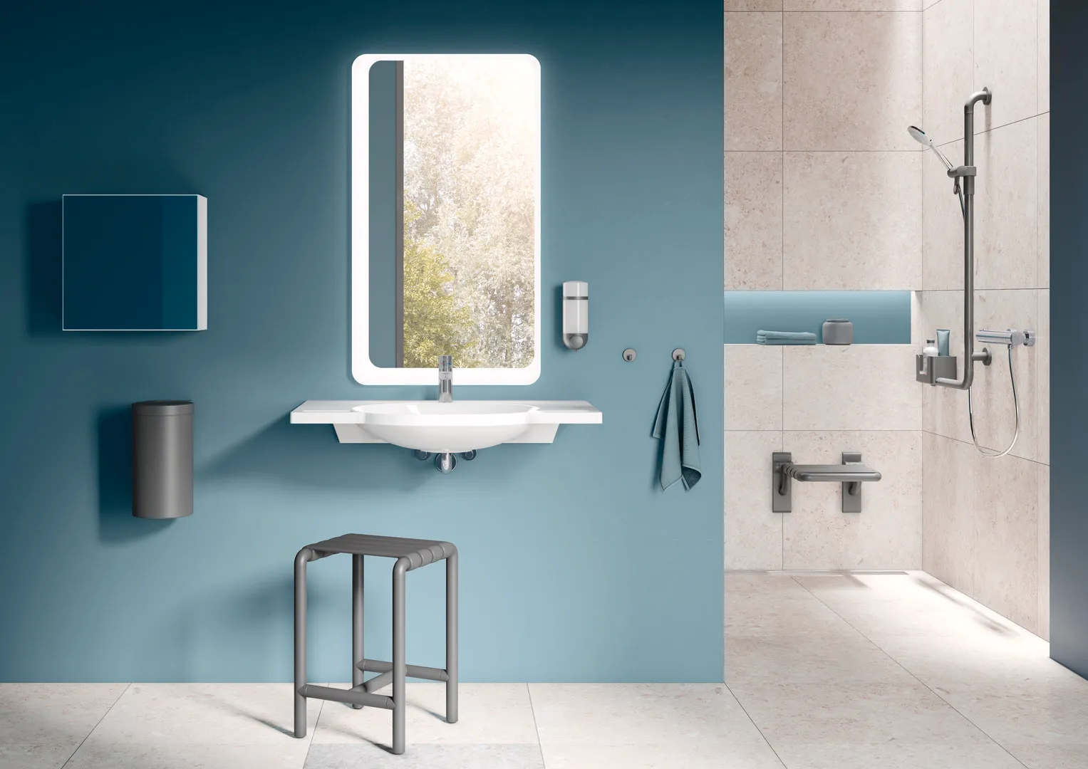 HEWI Abfalleimer „Serie 477“ 33 × 21 cm in Felsgrau HEWI Abfalleimer „Serie 477“ 33 × 21 cm in Felsgrau