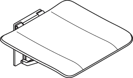 Klappsitz „System 900“ in Signalweiß Klappsitz „System 900“ in Signalweiß