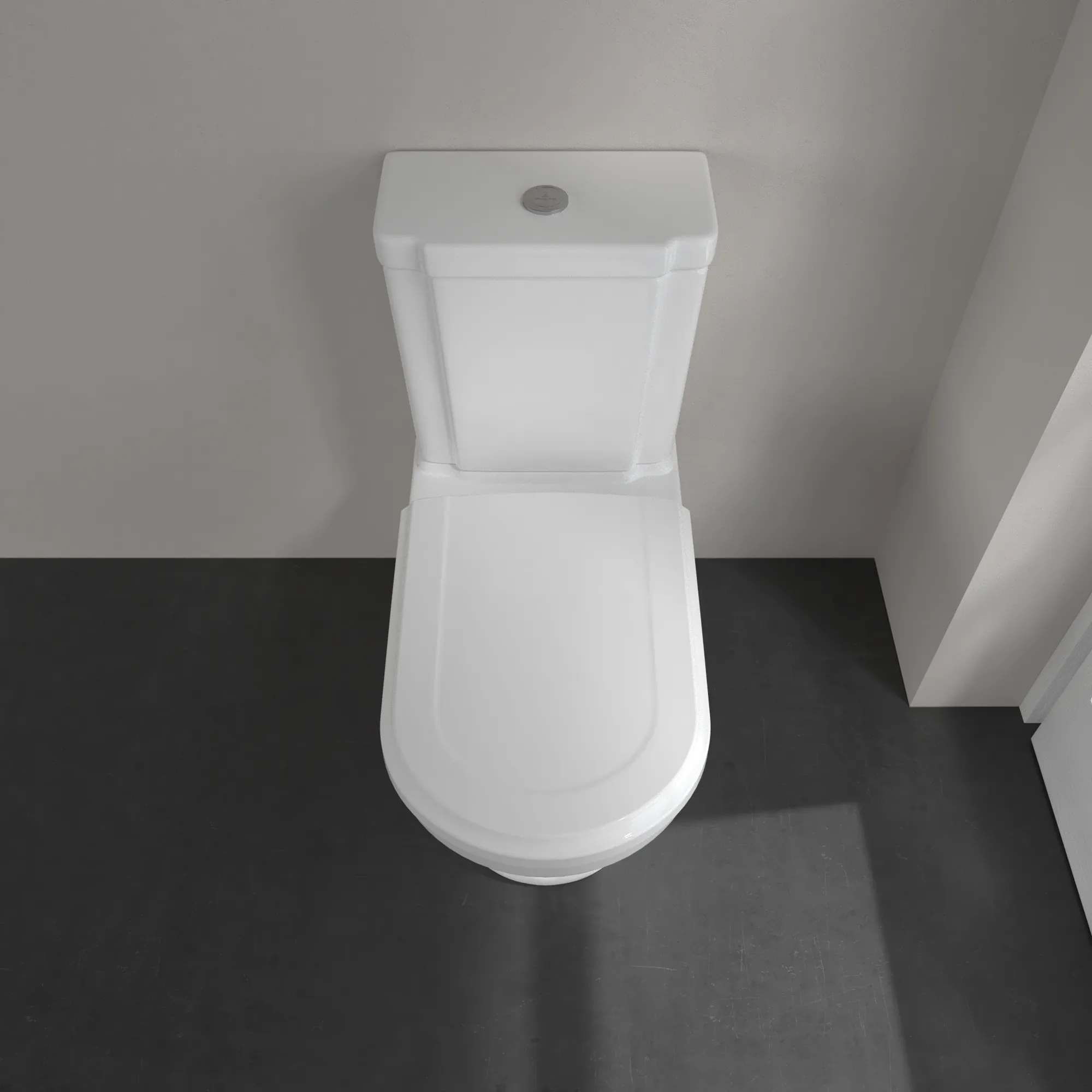 Stand-Tiefspül-WC für Kombination mit Spülkasten „Hommage“ 37 × 39 × 72,5 cm  mit CeramicPlus, mit Spülrand