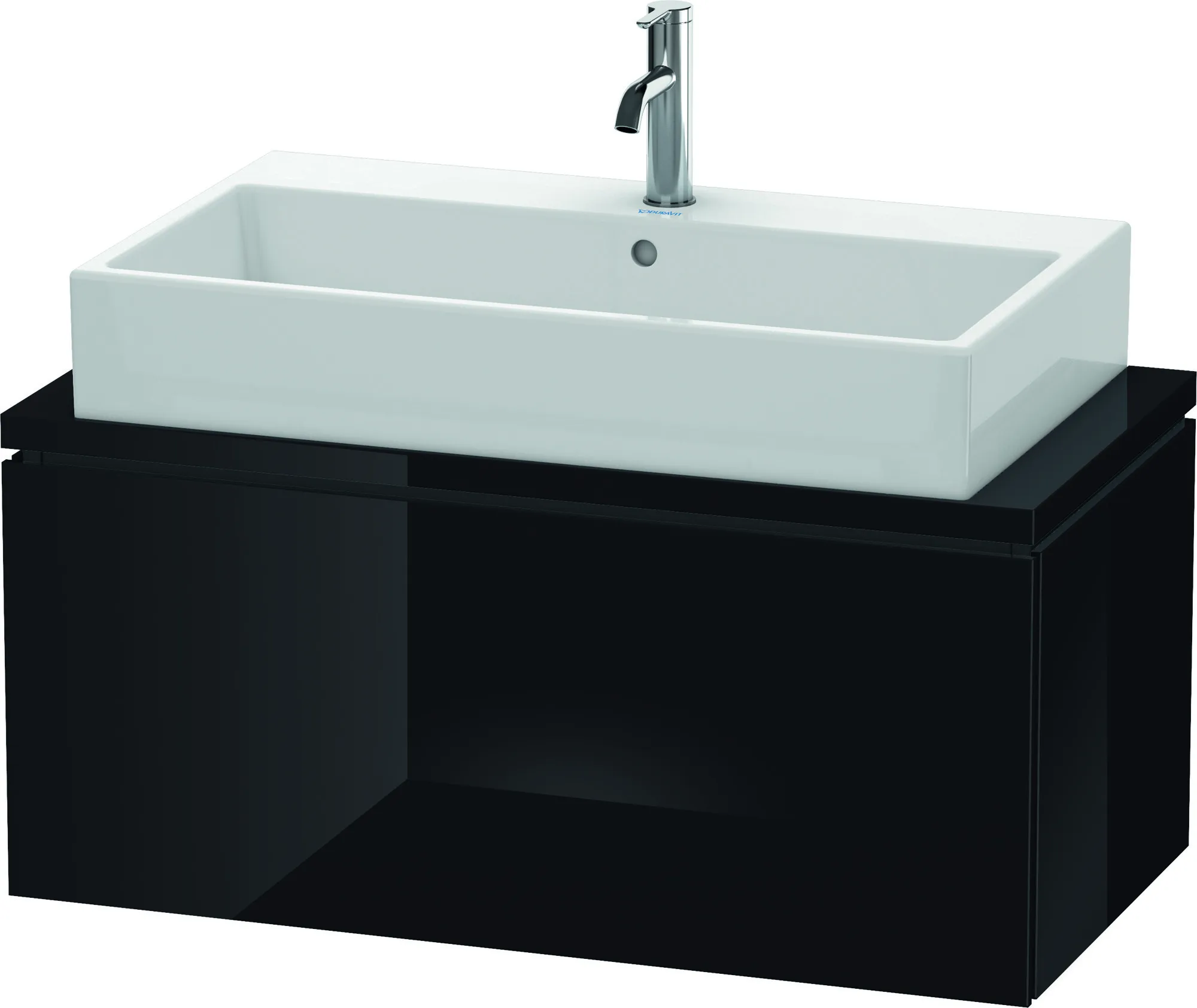 Duravit Waschtischunterschrank wandhängend „L-Cube“ 92 × 40 × 47,7 cm Schwarz Hochglanz
