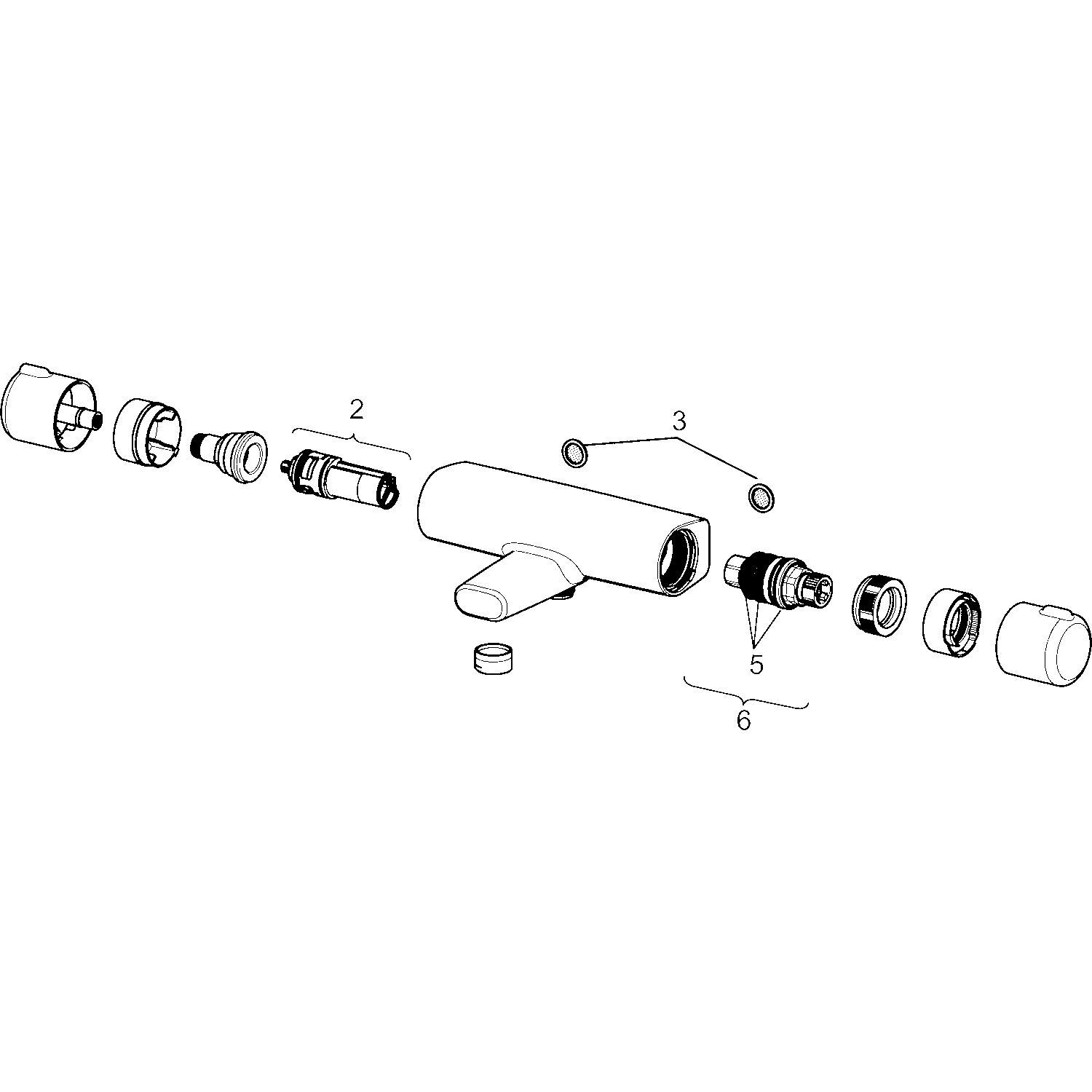 HA Wafü und Brausebatterie HANSAMICRA 5816 Ausladung 159 mm DN15 Chrom