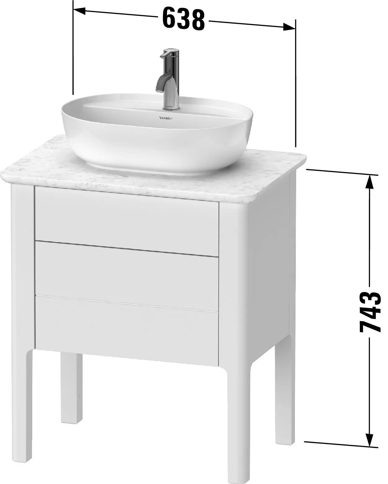 Duravit Waschtischunterschrank bodenstehend „Luv“ 63,8 × 74,3 × 45 cm Duravit Waschtischunterschrank bodenstehend „Luv“ 63,8 × 74,3 × 45 cm