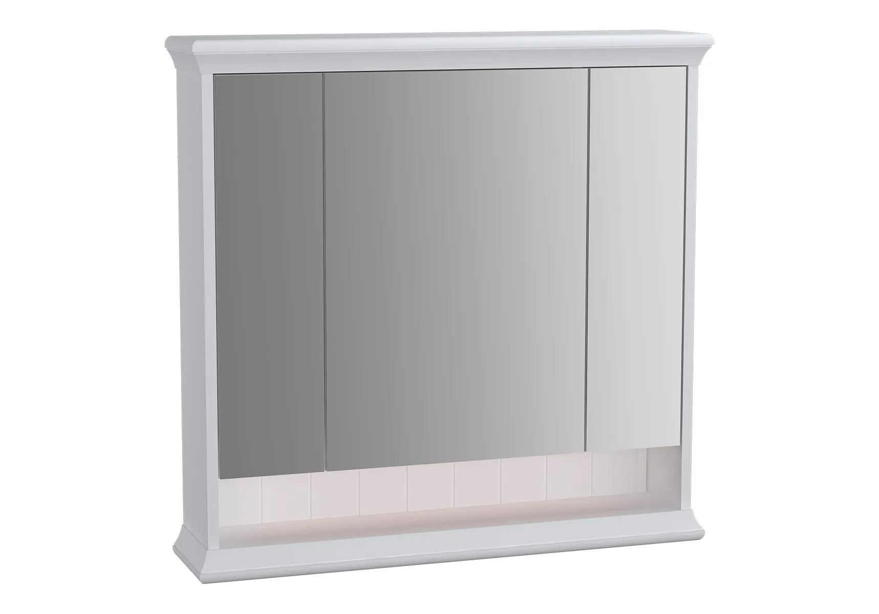 Valarte LED-Spiegelschrank 78 cm 3 Türen Weiß Matt Valarte LED-Spiegelschrank 78 cm 3 Türen Weiß Matt