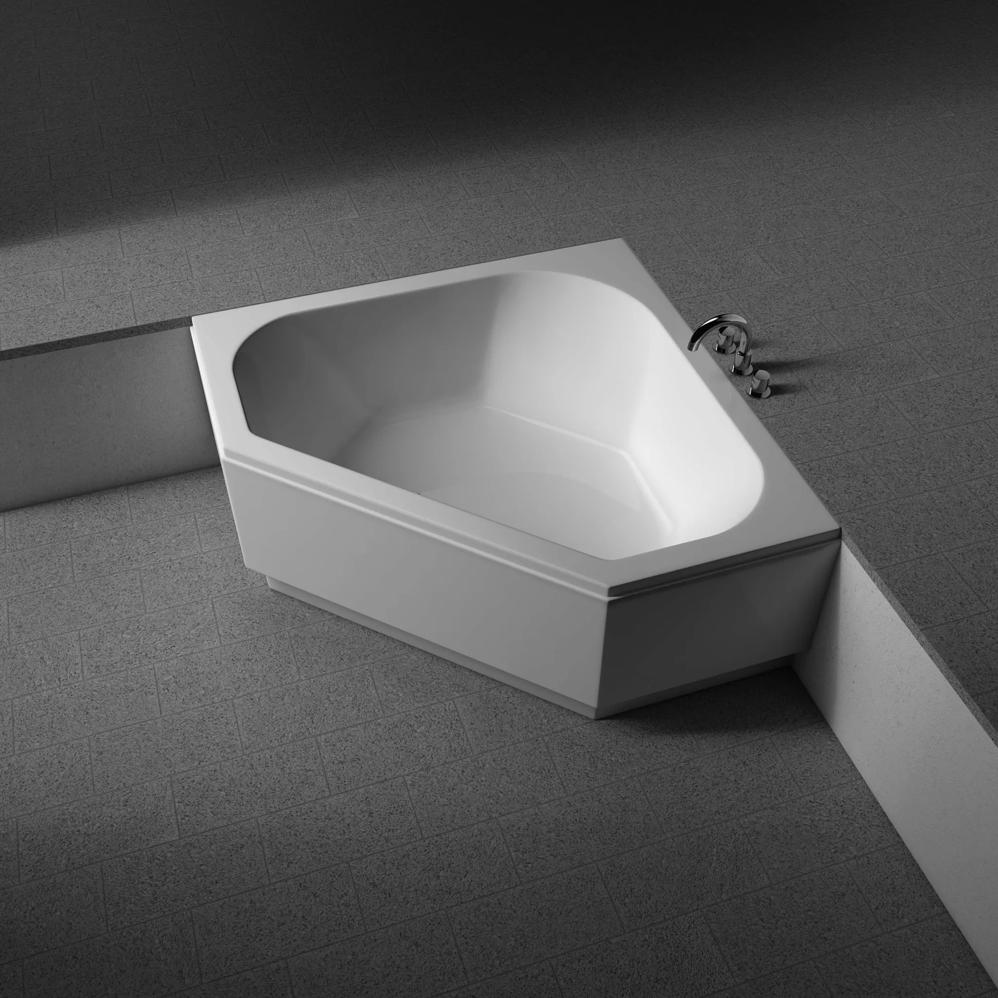 Kermi Duschdesign LIVORO VL1 Eckbadewanne weiß 1450x2041 mm, Tiefe ca. 450 mm, Einbauhöhe 600-650 mm Kermi Duschdesign LIVORO VL1 Eckbadewanne weiß 1450x2041 mm, Tiefe ca. 450 mm, Einbauhöhe 600-650 mm