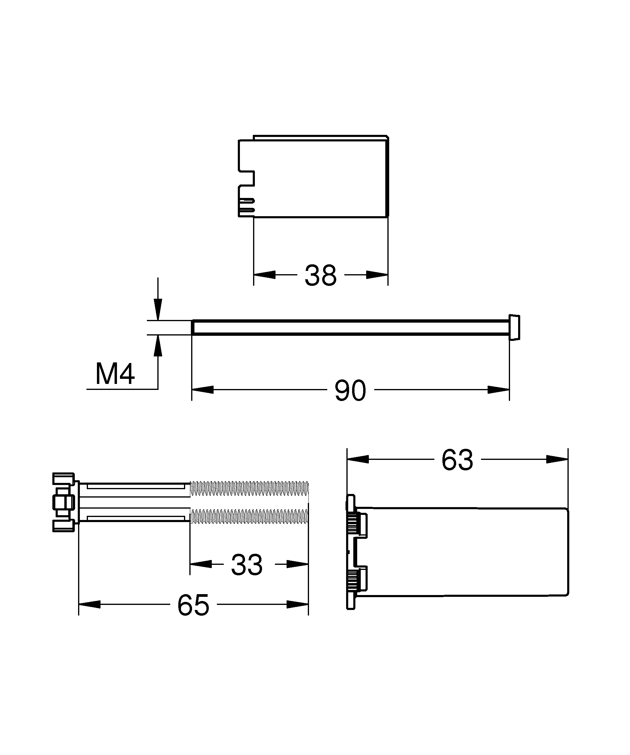 Universal-Verlängerungsset 14048, 25 mm, für Fertigmontagesets in Kombination mit Rapido SmartBox, chrom