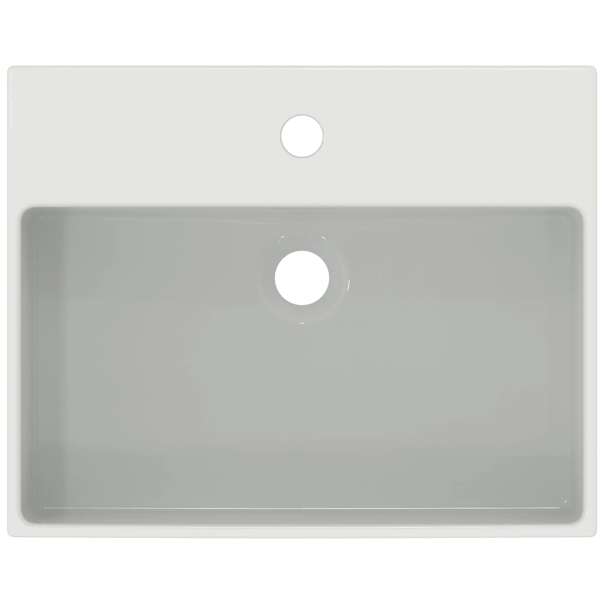 Waschbecken „Extra“ 50 × 40 × 15 cm, Hahnlochposition mittig in Weiß Waschbecken „Extra“ 50 × 40 × 15 cm, Hahnlochposition mittig in Weiß