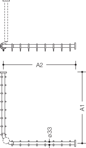 HEWI Duschvorhangstange „Serie 801“