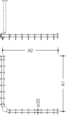 HEWI Duschvorhangstange „Serie 801“ HEWI Duschvorhangstange „Serie 801“