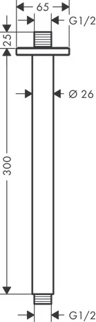 Hansgrohe Vernis Shape Deckenanschluss 30 cm, Chrom