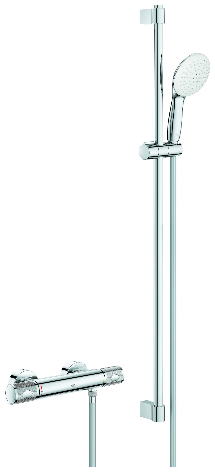 Thermostat-Brausebatterie Grohtherm 1000 Performance 34835_1, mit Tempesta Brausestangenset 900mm, 2 Strahlarten: Rain/Jet, chrom Thermostat-Brausebatterie Grohtherm 1000 Performance 34835_1, mit Tempesta Brausestangenset 900mm, 2 Strahlarten: Rain/Jet, chrom