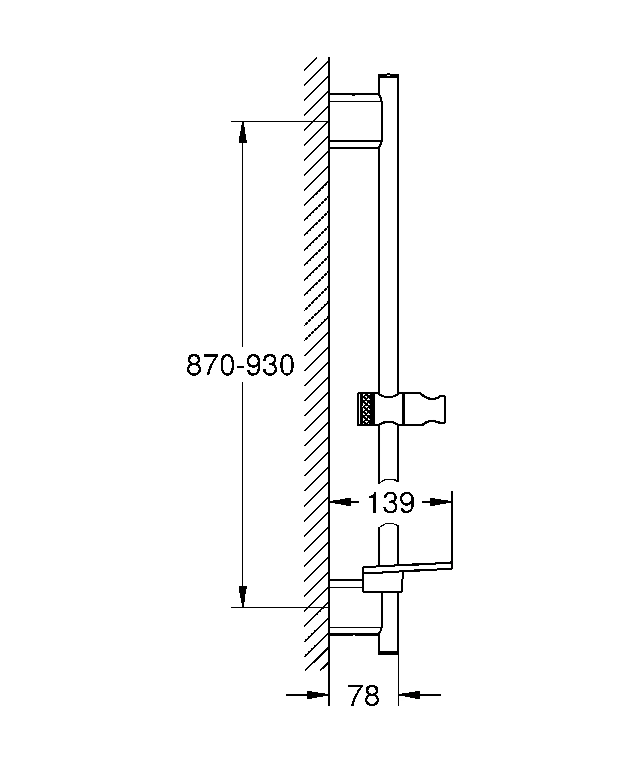 Brausestange Rainshower SmartActive 26603, 900 mm, Ablage, chrom